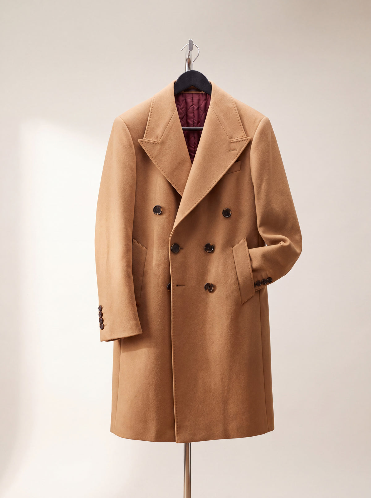 Double-Breasted Overcoat — Camel