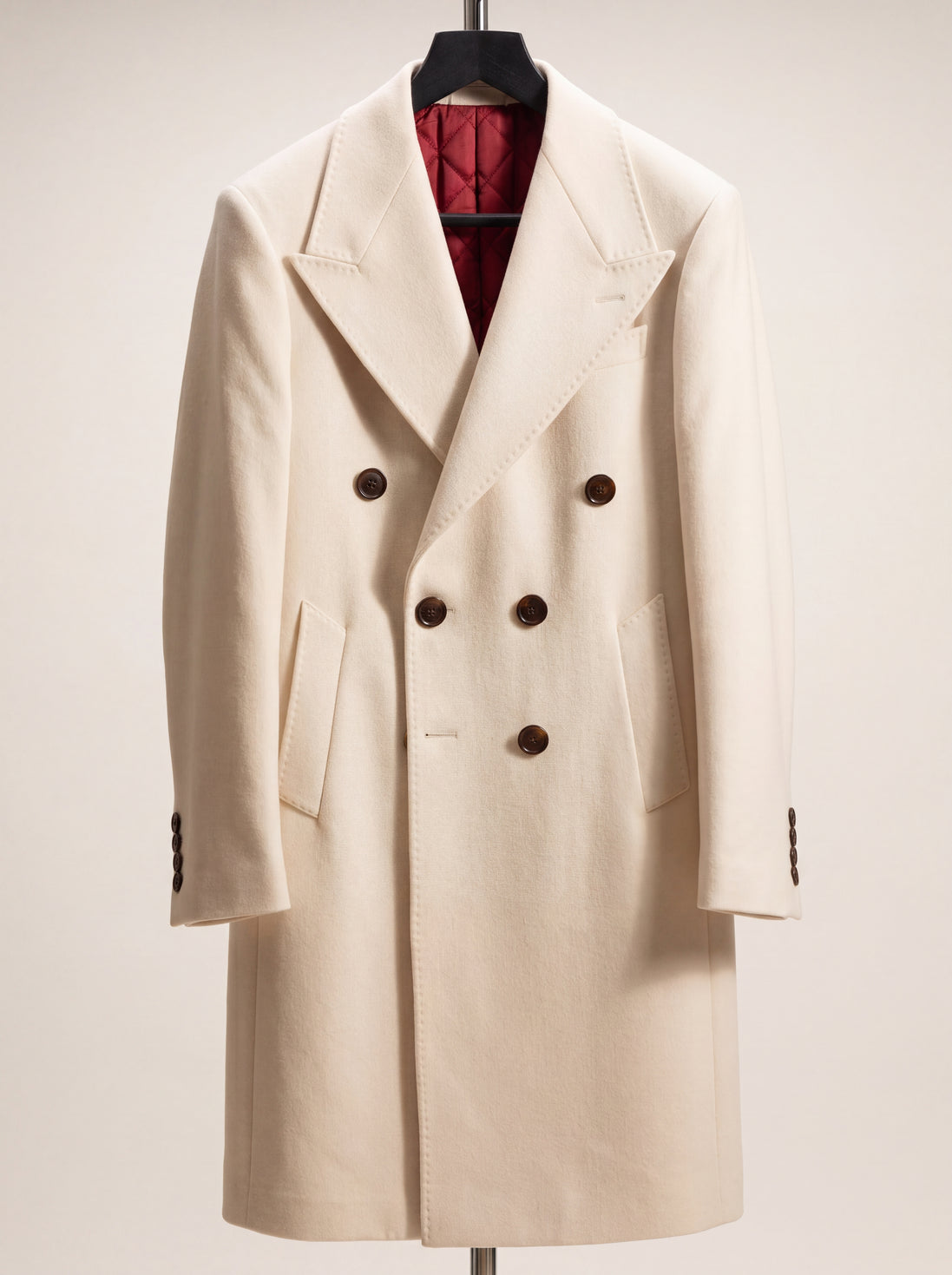 Double-Breasted Overcoat — Ivory