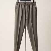 Drawstring Twill Joggers — Olive