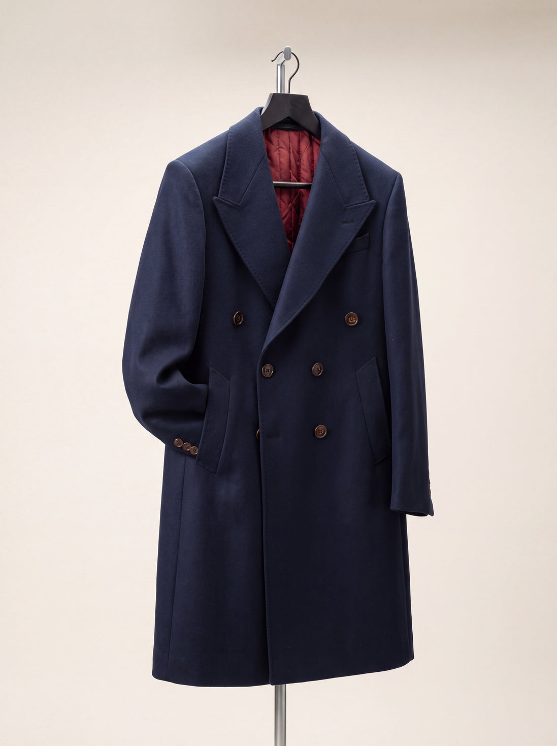 Double-Breasted Overcoat — Navy