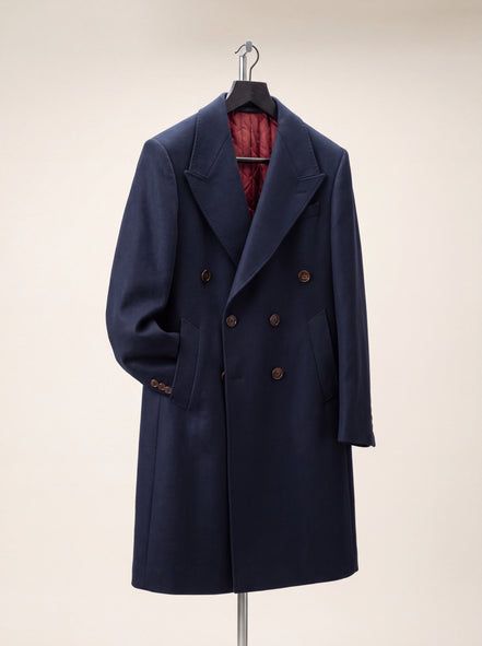 Double-Breasted Overcoat — Navy