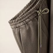Drawstring Twill Joggers — Olive