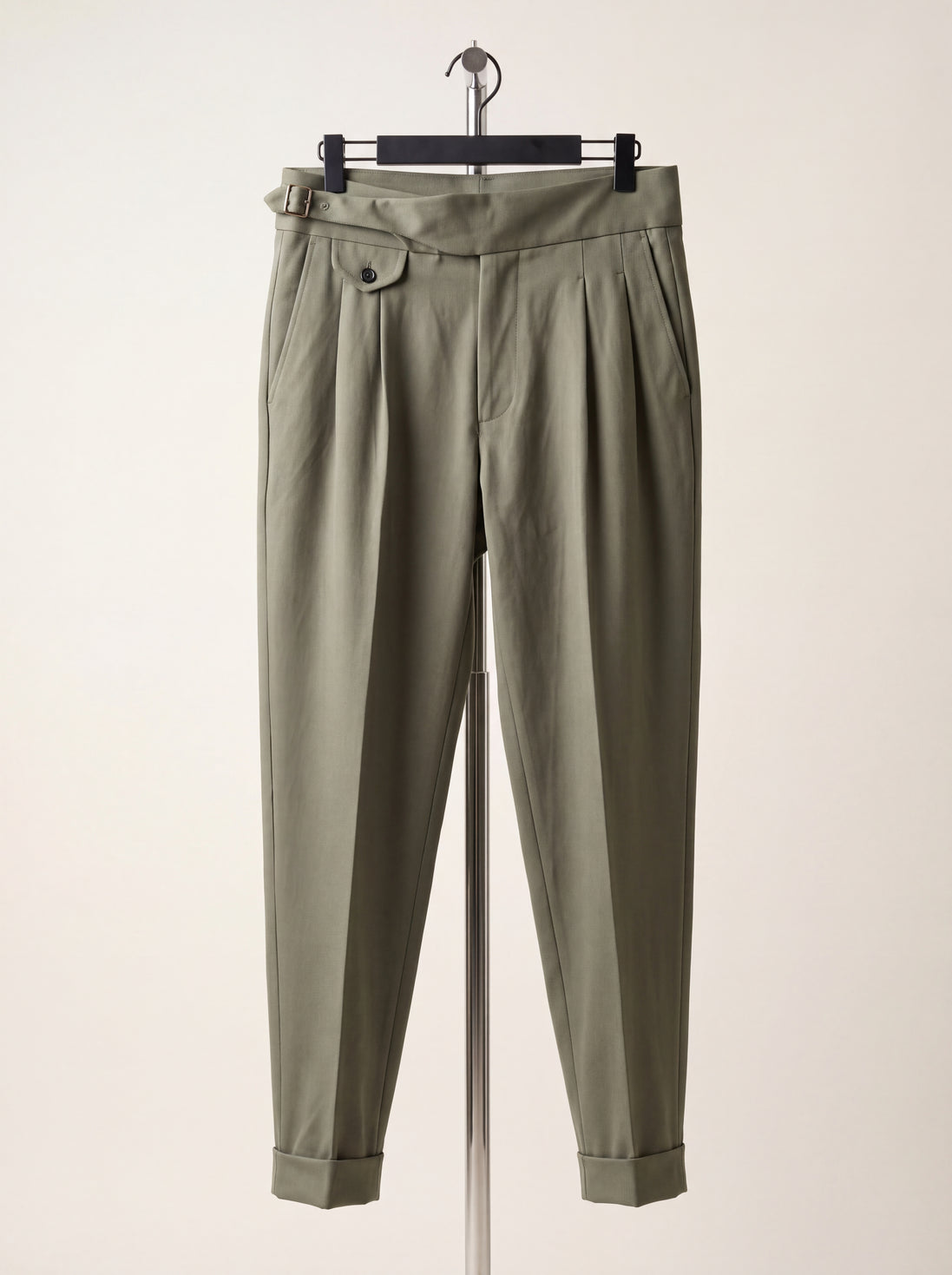 Gurkha-Style Double-Pleated Trouser Olive