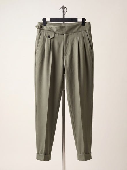 Gurkha-Style Double-Pleated Trouser Olive