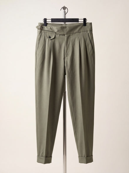 Gurkha-Style Double-Pleated Trouser Olive