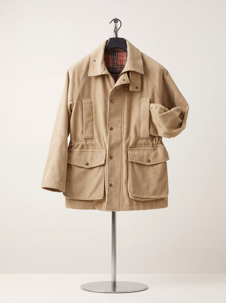 Corduroy Safari Jacket - Beige