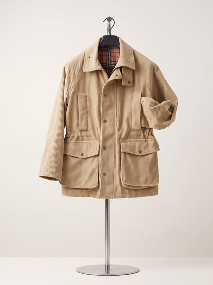 Corduroy Safari Jacket - Beige