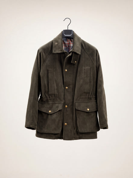 Corduroy Safari Jacket - Olive