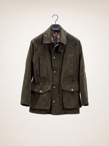 Corduroy Safari Jacket - Olive